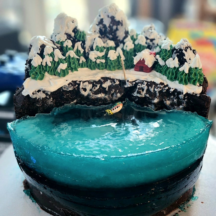 Ice Fishing Jello Cake 1 • Teal Velvet Bakery